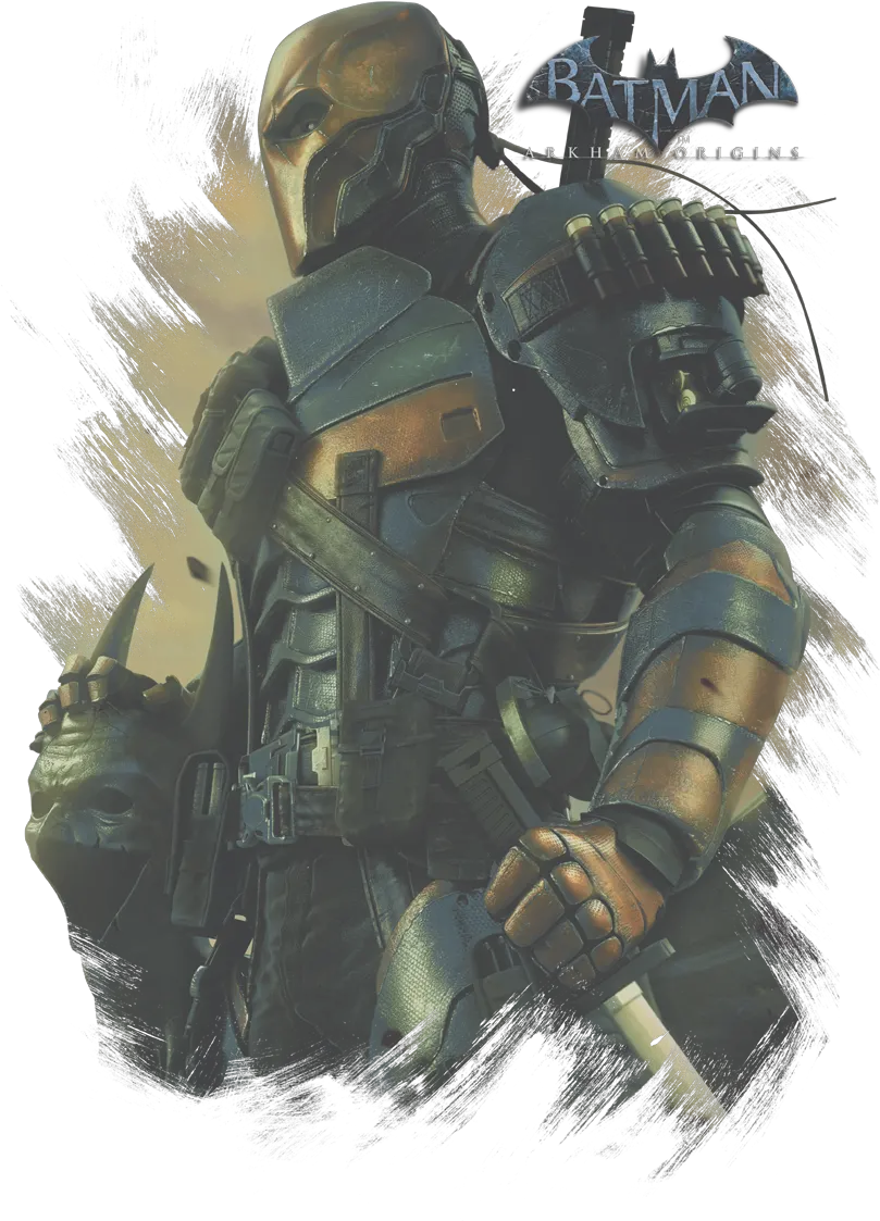 Batman Arkham Deathstroke Menu0027s Vneck Tshirt Arkham Origins Deathstroke Art Png Deathstroke Png
