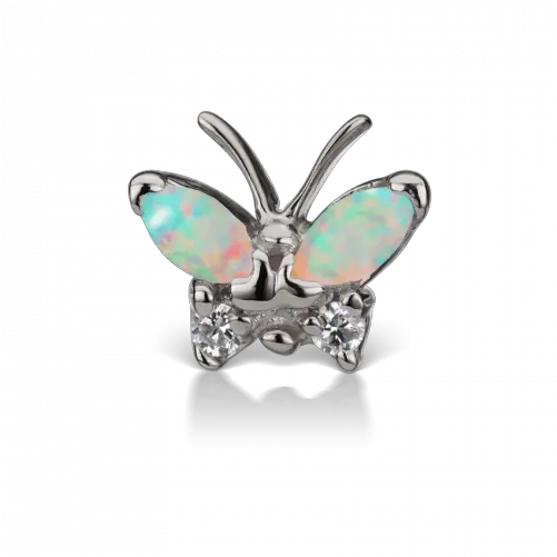 Opal And Diamond Marquise Butterfly Earstud Maria Tash Gold Png Gold Butterfly Png