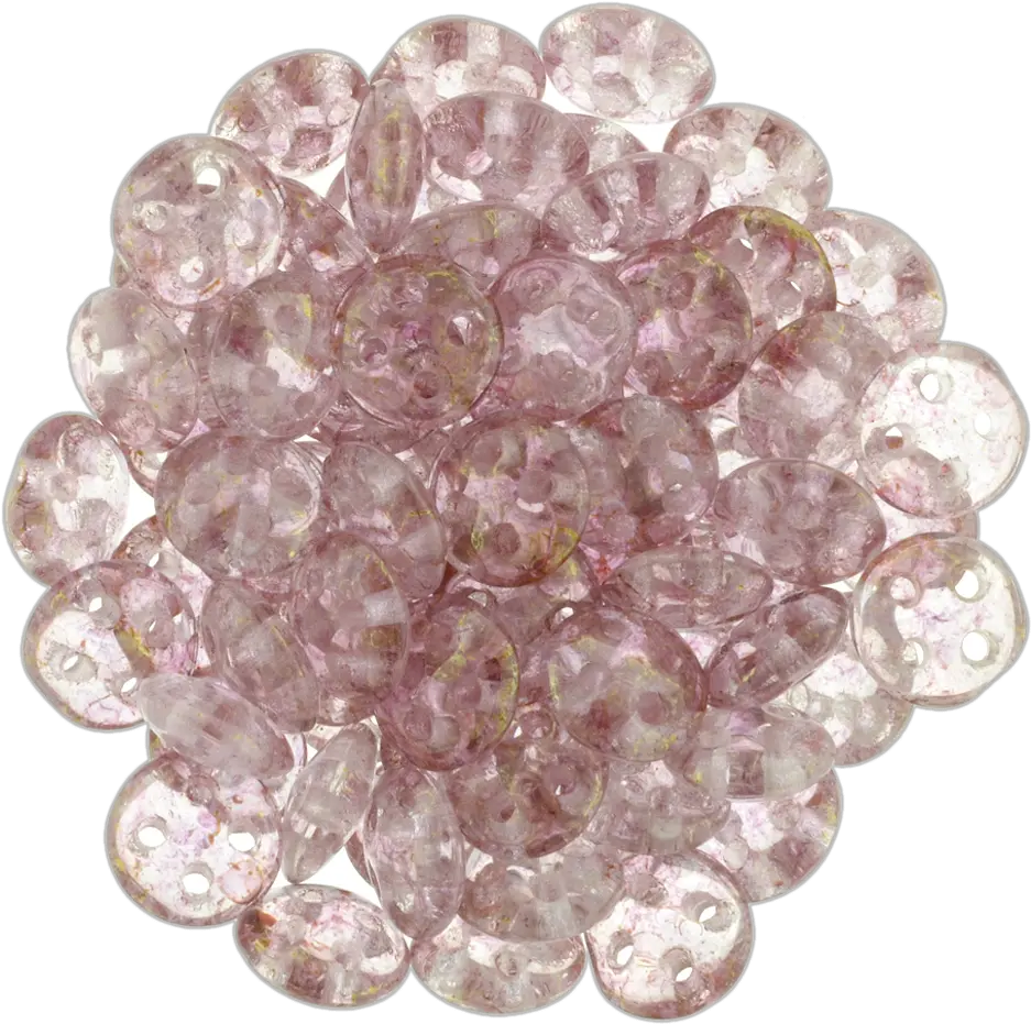 Czechmates 6mm Four Hole Quadralentil Transparent Topaz Pink Luster Beads 15g 15495 Solid Png Hole Transparent