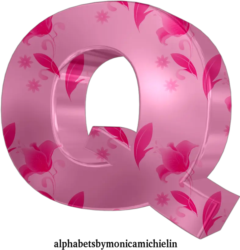 Monica Michielin Alphabets Pink Flowers Pastel Alphabet Girly Png Q Png