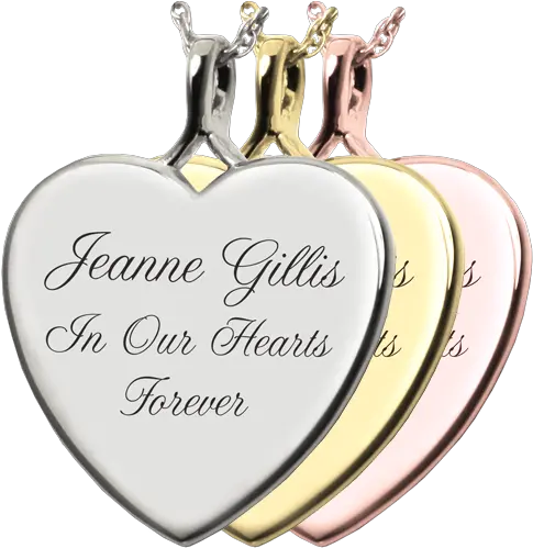 Wholesale Classic Heart Jewelry Text Engraved Pendants Gold Png Silver Heart Png