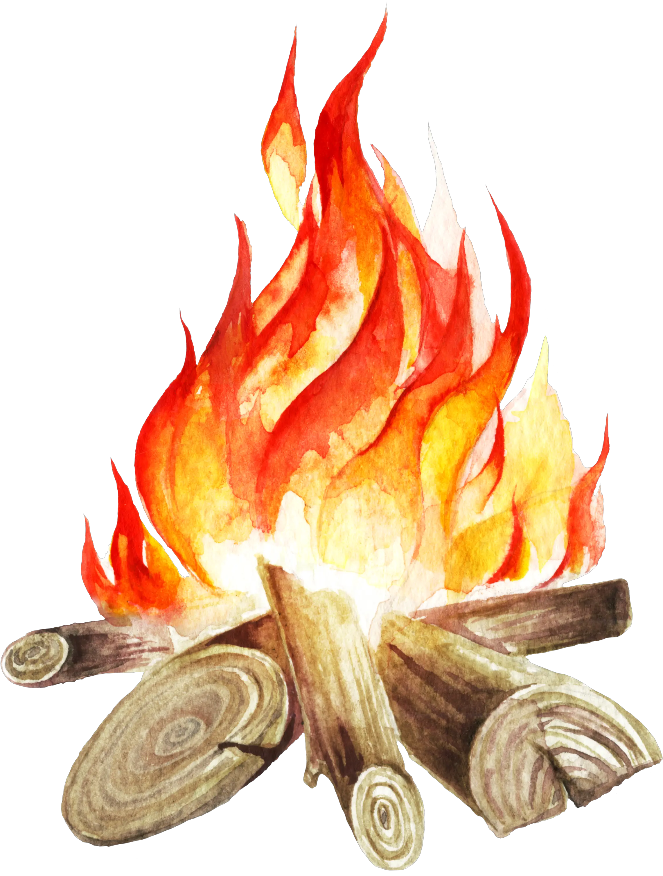 Download Bonfire Clipart Round Flame Watercolor Painting Portable Network Graphics Png Bonfire Png