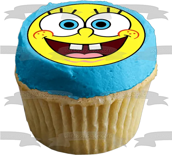 Spongebob Squarepants Circle Face Edible Cake Topper Image Abpid12433 Beyblade Cupcakes Png Minecraft Cake Icon