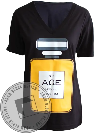 Alpha Omega Epsilon Chanel Vneck Adam Block Unisex Png Chanel No 5 Logo