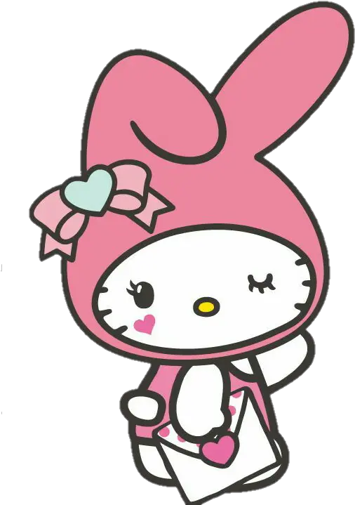 Hellokitty Mymelody Cute Cosplay Sanrio Cartoon Png My Melody Transparent