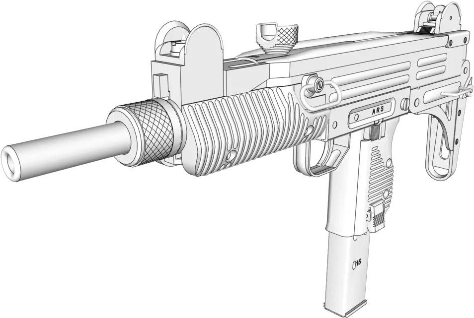 Download Uzi Submachine Gun Drawing Guns 3d Png Uzi Png
