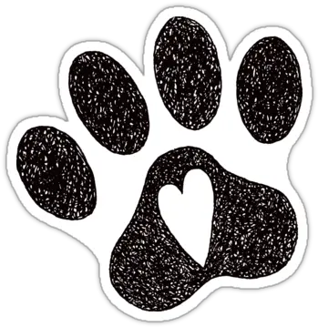 Sticker Featuring A Rough Scribbly Hand Drawn Pawprint Sparkly Png Paw Print Transparent