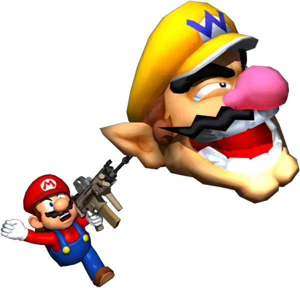 Mario De Super 64 Ds Mario With A Gun Png Mario 64 Png