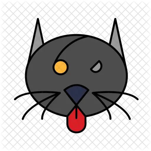Angry Cat Icon Of Colored Outline Style Cat Yawns Png Angry Cat Png