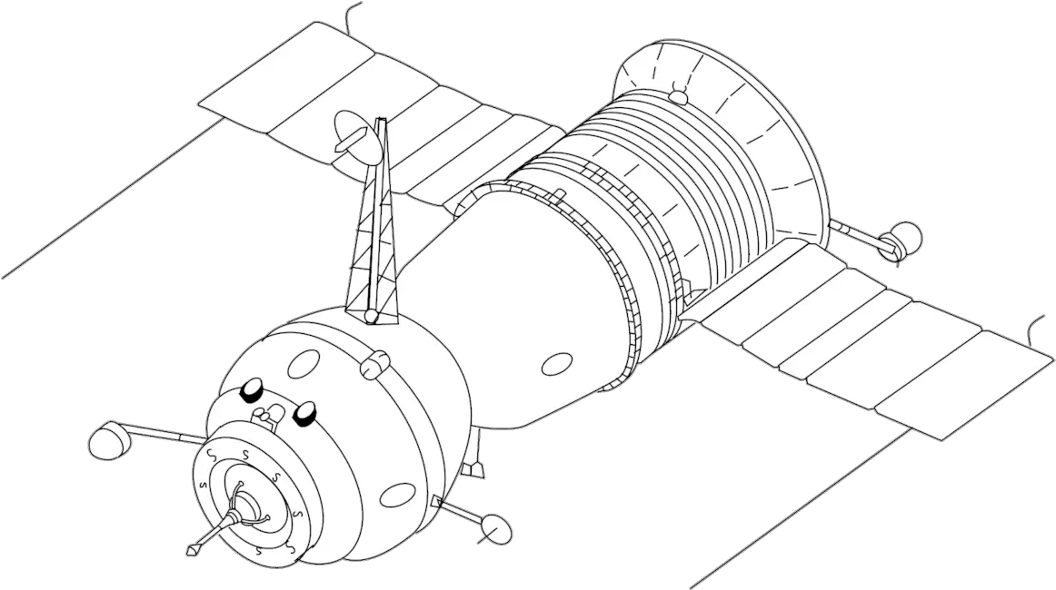 Soyuz 7k Draw A Space Probe Png Drawing Png