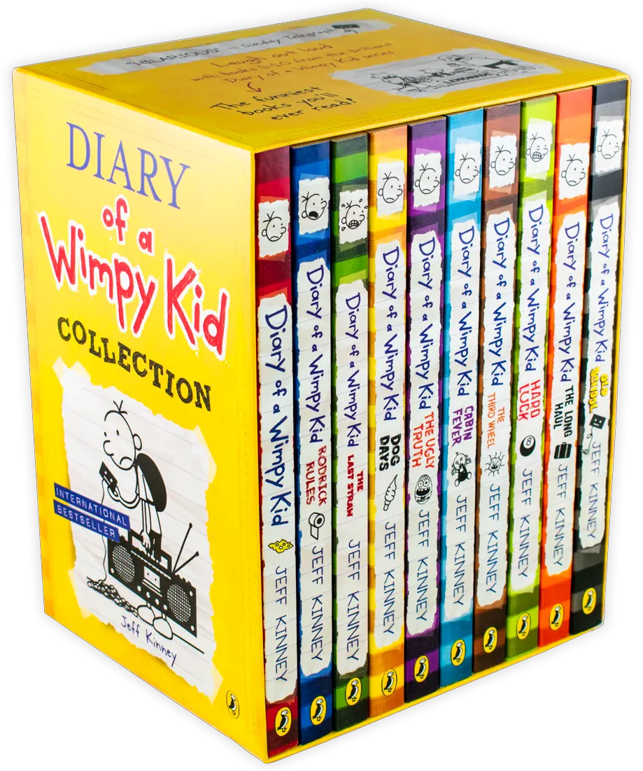 Download Diary Of A Wimpy Kid Collection 10 Books Pack Box Diary Of A Wimpy Kid 10 Book Set Png Books Transparent png