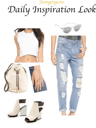 Daily Inspiration Outfit Look Ripped Jeans Jenngorgeous Girl Png Ripped Jeans Png