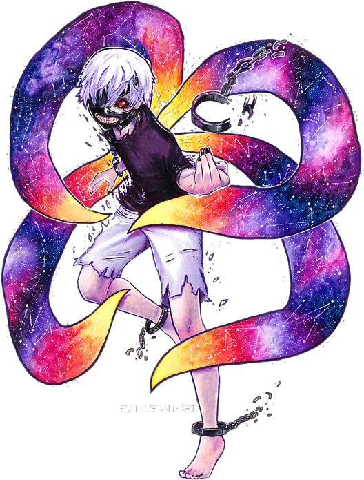 Kaneki Ken With Nebula Kagune T Shirt Ken Kaneki Tortured Drawing Png Ken Kaneki Transparent