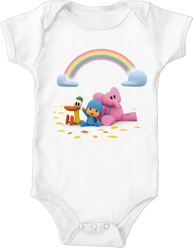 Pocoyo Pocoyo Pato And Elly Under The Rainbow Cotton Onepiece Bodysuit Png Pocoyo Png