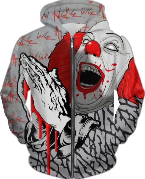 Pennywise Praying Hands Hoodie Png Official Psds Evil Clown Praying Emoji Png