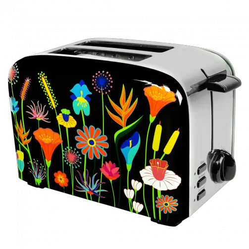 Toaster With European Plug Toastu0027in 2 Jardin Fleuri Colorful Toaster Png Toaster Png