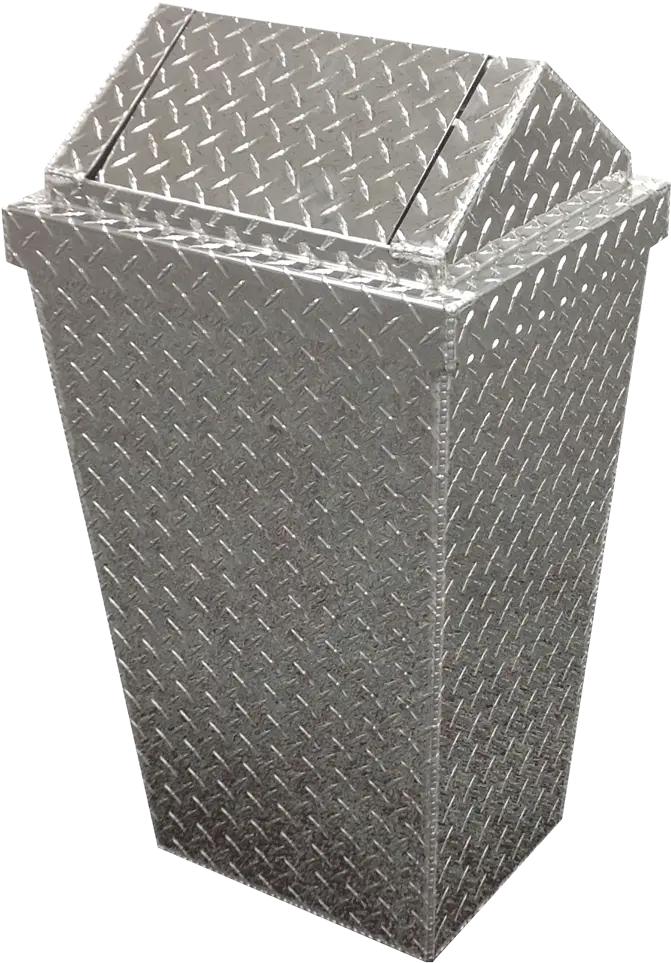 Garage Trash Can Diamond Plate Aluminum Garageteam Laundry Basket Png Trashcan Transparent