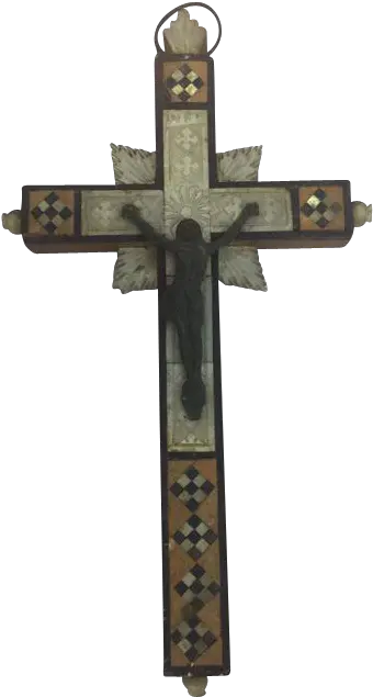 Download Wooden Cross Inlaid With Mother Of Pearl And Ebony Cross Png Wooden Cross Png