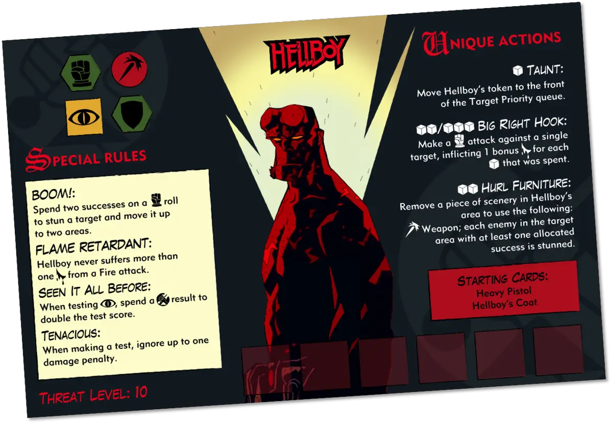 Mantic Games Hellboy Board Game Sheet Png Hellboy Png