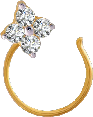 Yellow Gold And Diamond Nose Pin Engagement Ring Png Nose Ring Png