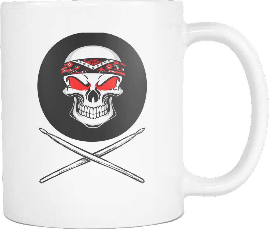 Skull And Drumsticks Mug Full Size Png Download Seekpng Beer Stein Drumsticks Png