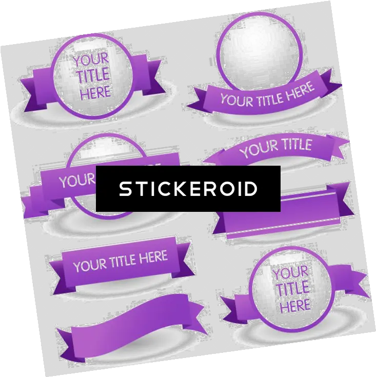 Download Purple Banner Art Ribbon Title Png Free Banner Transparent Background png