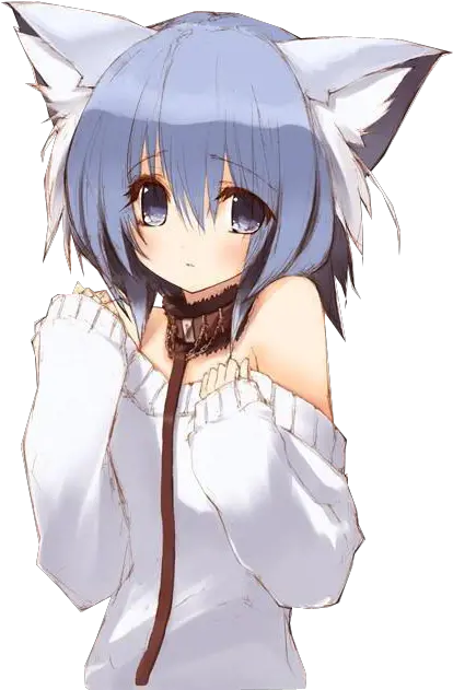 Blue Hair And Tall Ears Image Royalty Neko Girl Png Anime Hair Transparent