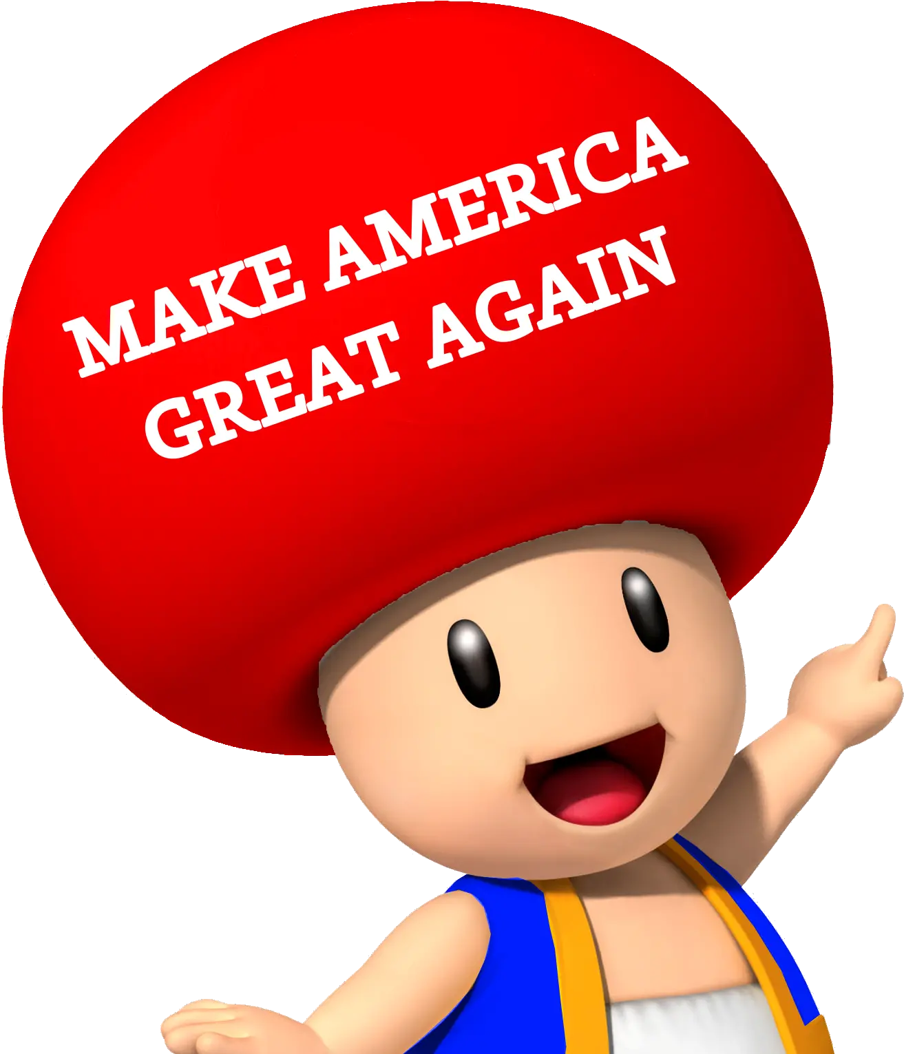 Download Make America Great Again Mario Toad Png Image Small Toad Png Mario Toad Transparent