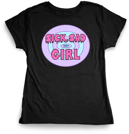 Sick Sad Girl T Shirt Lookhuman Active Shirt Png Sad Girl Png