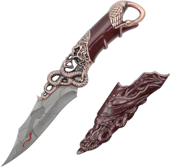 Crane Versus Snake Dagger Snake Dagger Png Knife Tattoo Png