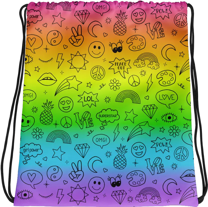 Fun Doodle Icons Drawstring Bag Drawstring Png Doodle Icon