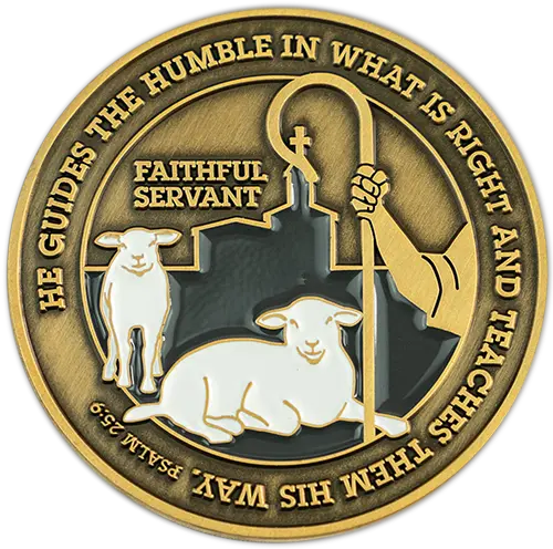Pastor Appreciation Antique Gold Plated Prayer Coin Goats Png Rod Of Healing Icon