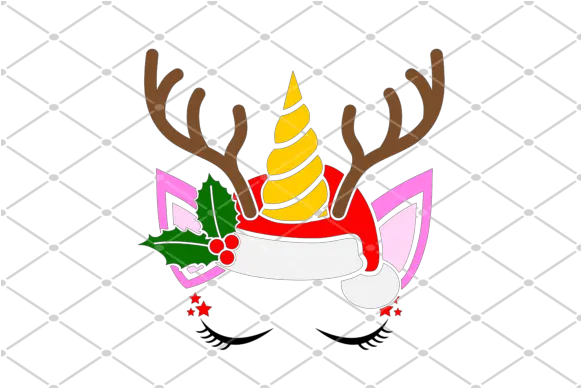 Unicorn Face With Christmas Hat Language Png Unicorn Face Png