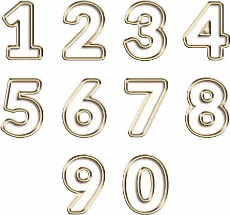Number Set 02 Graphic Solid Png Gold Numbers Png