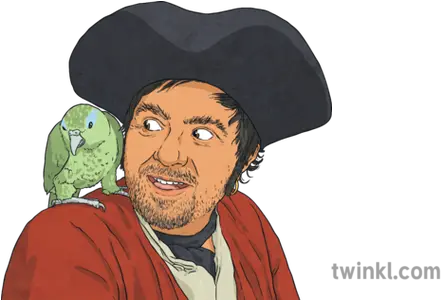 Robert Newton Long John Silver Pirate Cartoon Png Pirate Parrot Png