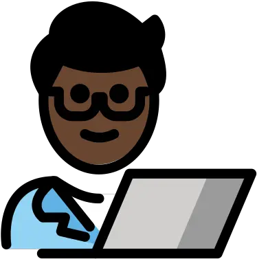 U200d Man Technologist Dark Skin Tone Emoji Png Happy Icon