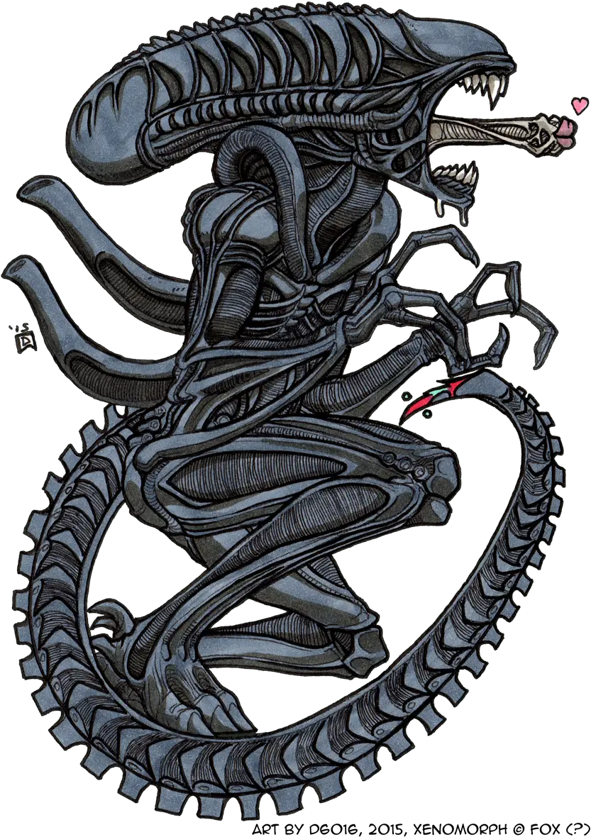 Daily Newf 352 Kissy Xenomorph U2014 Weasyl Xenomorph X Predator Png Xenomorph Png