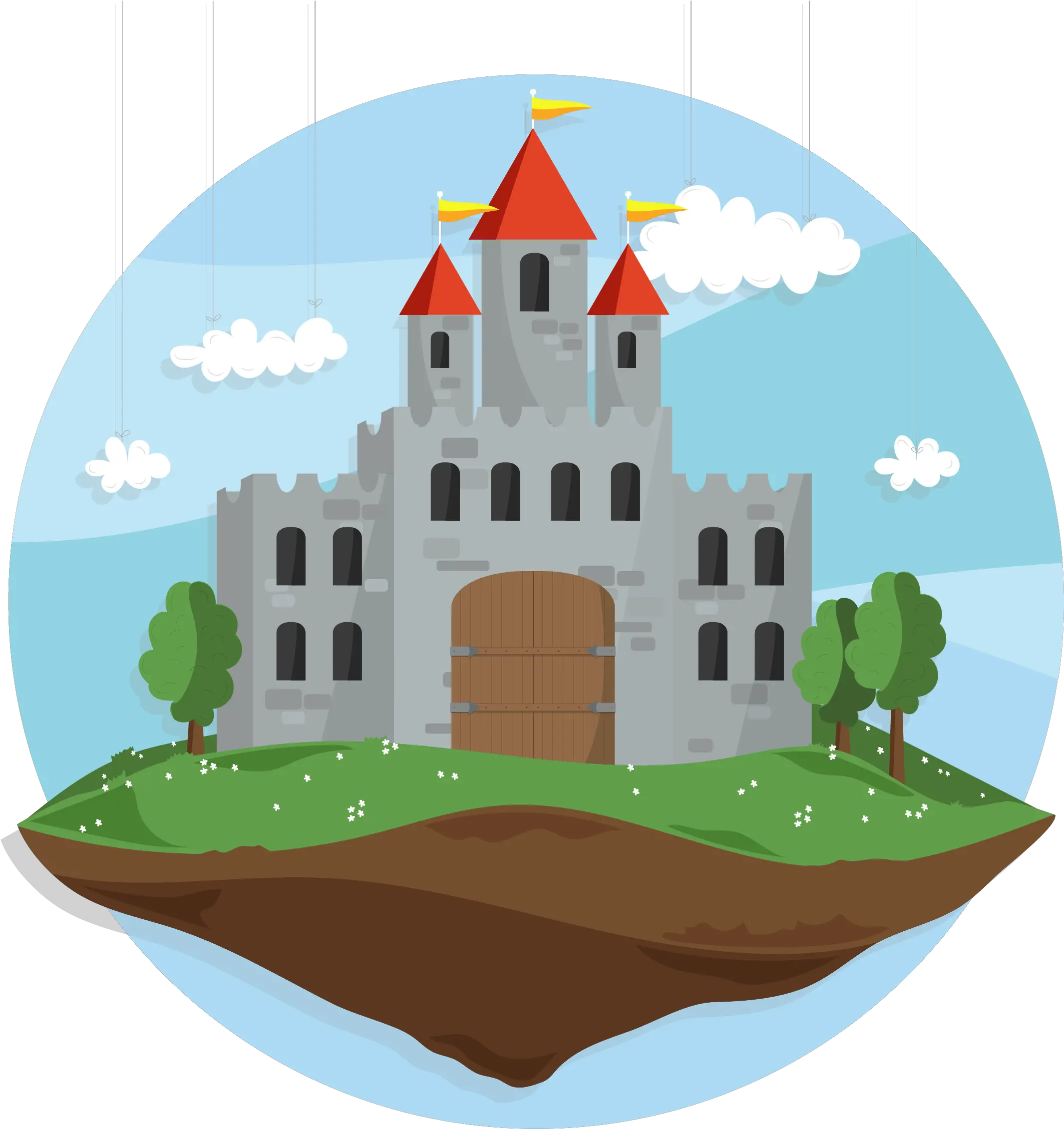 Air Cartoon Fairy Tale Castle Vector Fairy Tales Clipart Png Fairytale Png