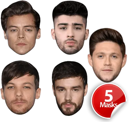 One Direction Mask Pack One Direction Head Cutout Png One Direction Transparents