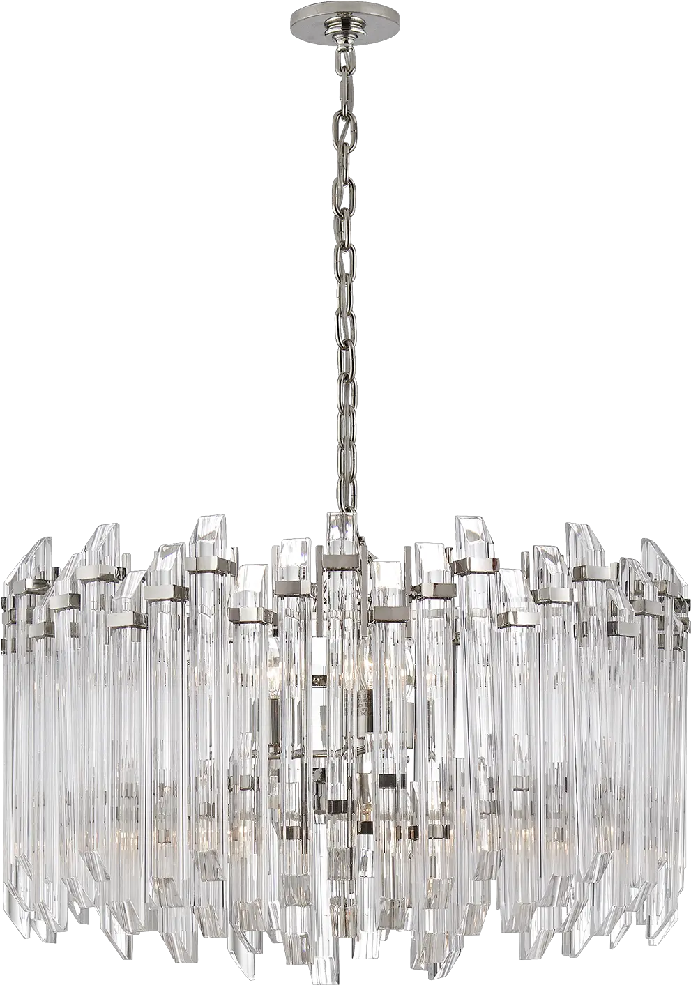 Adele Large Wide Drum Chandelier In Polished Nickel With Visual Comfort Sk 5421 Adele 4 Light Large Wide Drum Chandelier Finish With Clear Acrylic Glass Png Adele Png