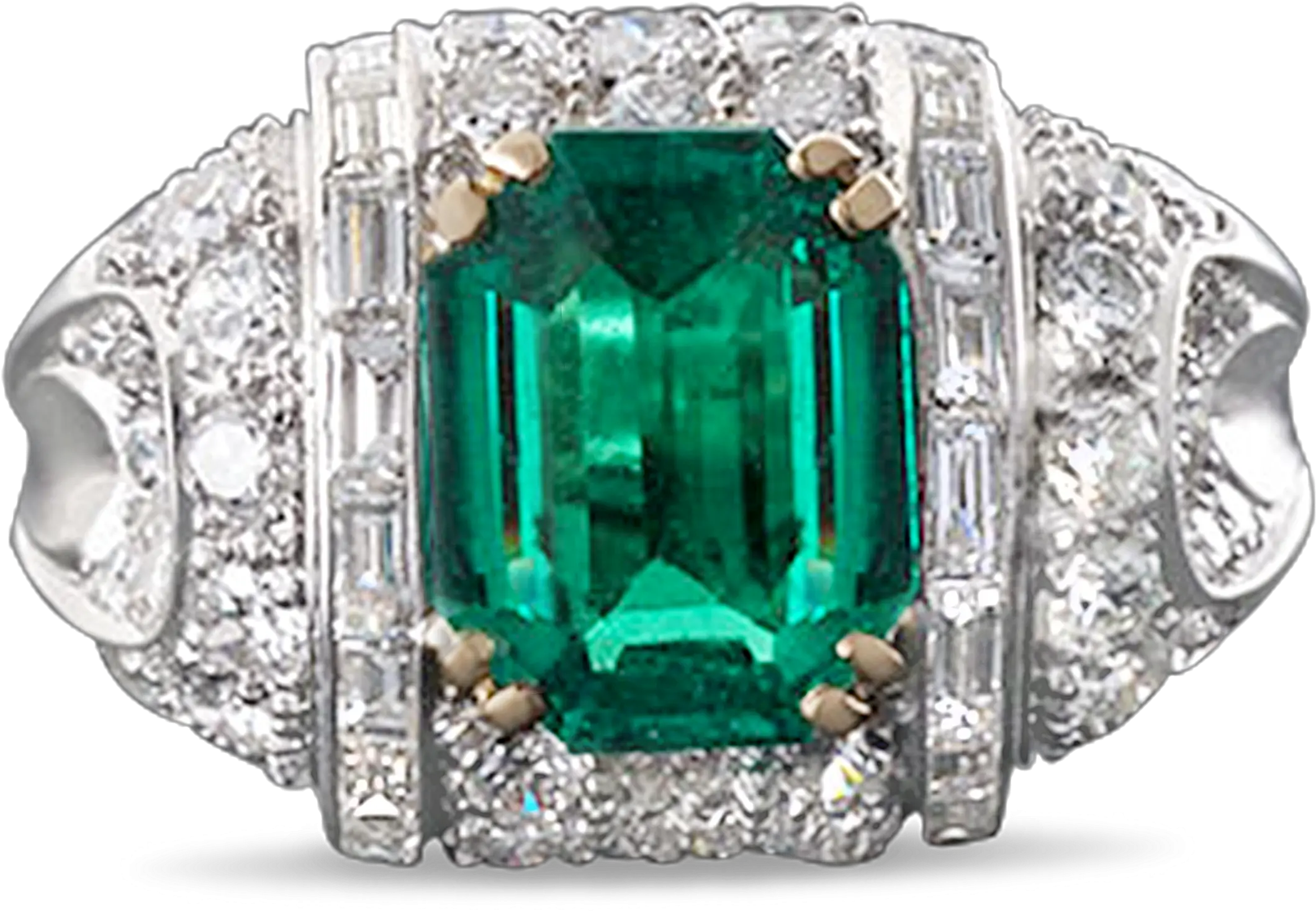 Emerald Gem Png Colombian Emerald And Diamond Ring Solid Emerald Png