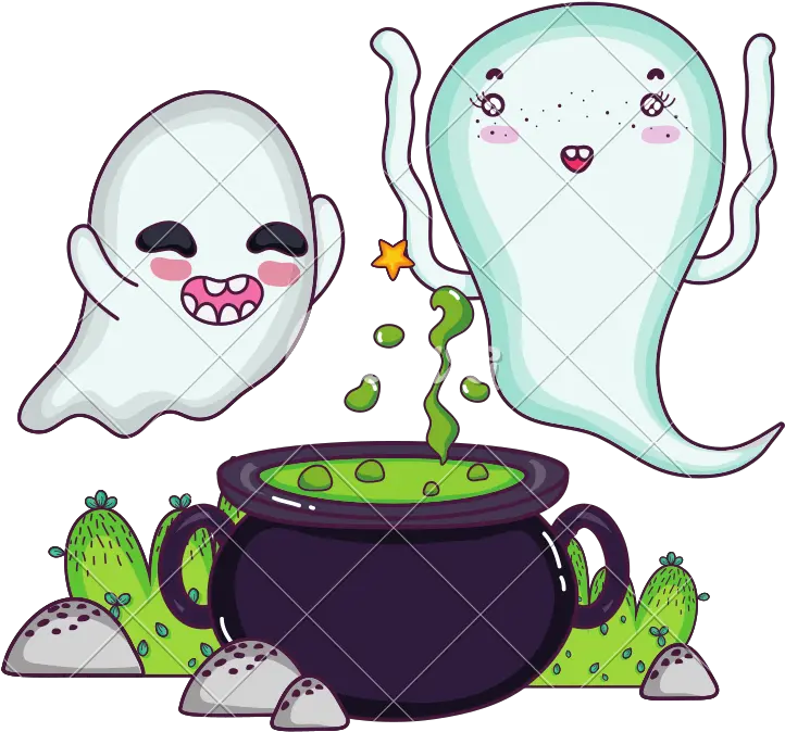 Funny Ghosts Cooking Pot Cauldron Icons By Canva Sopa De Murcielago Caricatura Png Cauldron Png