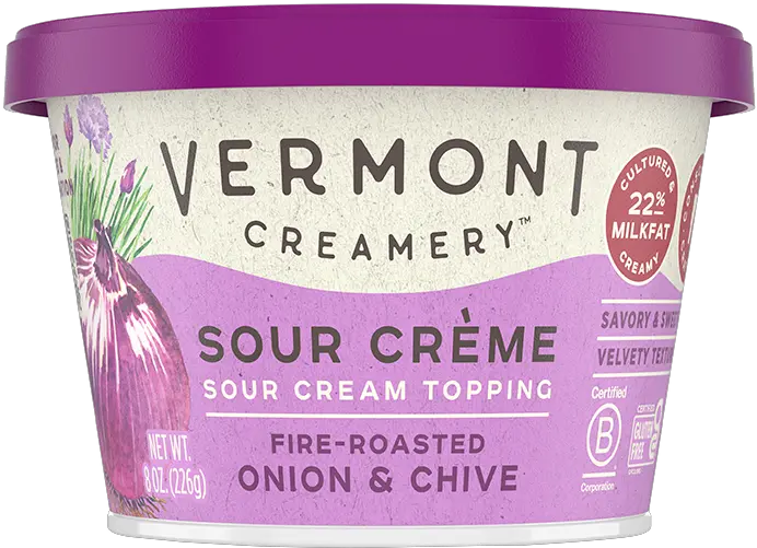 Fire Roasted Onion U0026 Chive Sour Cream Vermont Creamery Superfood Png Cream Cheese Icon