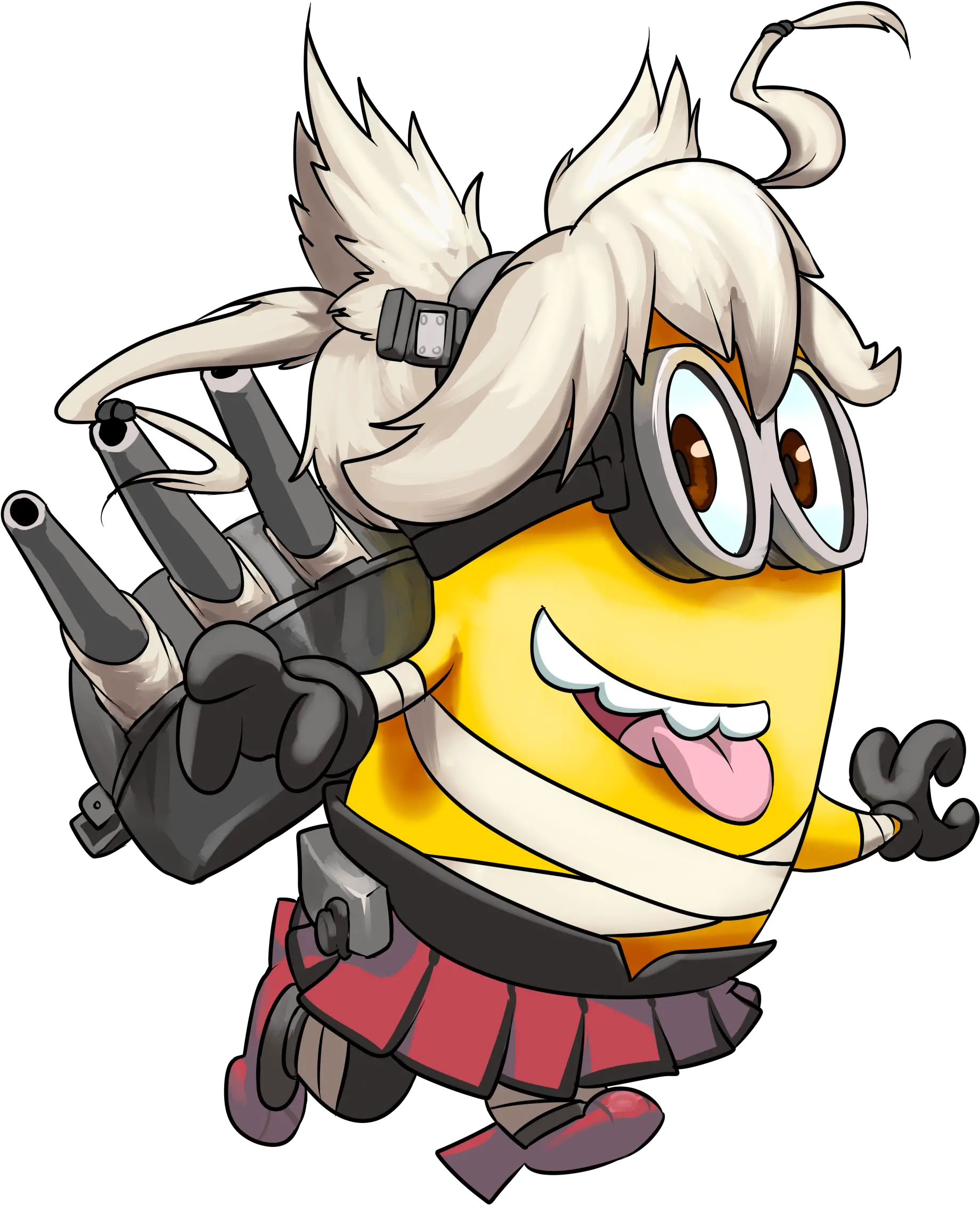 Musashi And Minion Kantai Collection 1 More Drawn By Kancolle Minions Png Minion Transparent Background