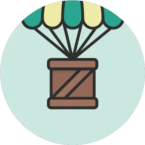 Cargo Container Delivery Parachute Png Icon