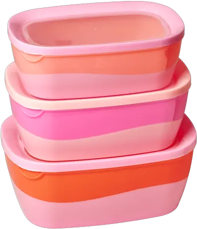 Rice Dk Rectangular Two Tone Food Box Pink Orange Set Of 3 Plastic Lunch Box Png Transparent Rectangle