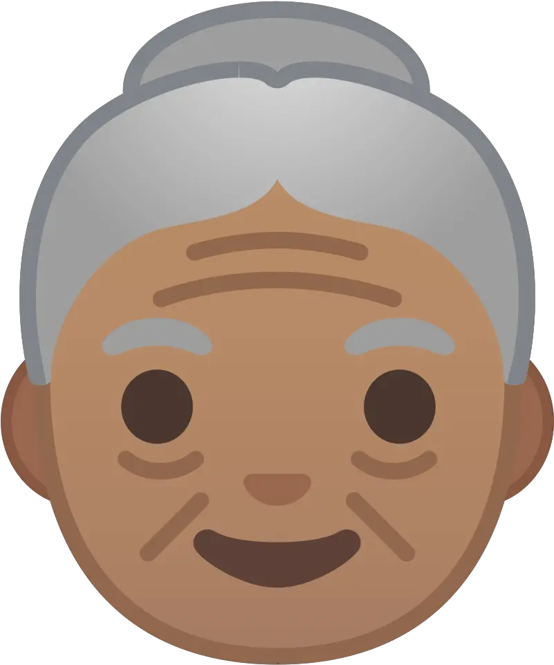 Old Woman Medium Skin Tone Icon Old Woman Emoji Png Woman Face Png png