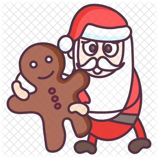 Gingerbread Man Icon Of Colored Outline Cartoon Png Gingerbread Man Png