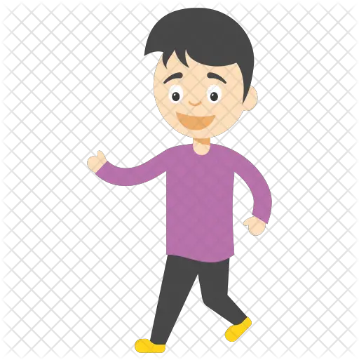 Cartoon Boy Walking Icon Of Flat Style Happy Png Cartoon Boy Png