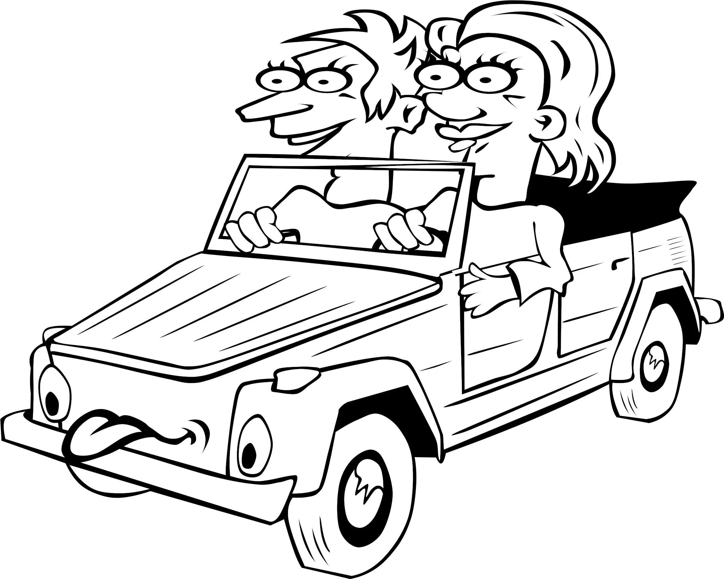 1950s Car Drawing Car With People Drawing Clipart Full Car Drawing With People Png Car Drawing Png png